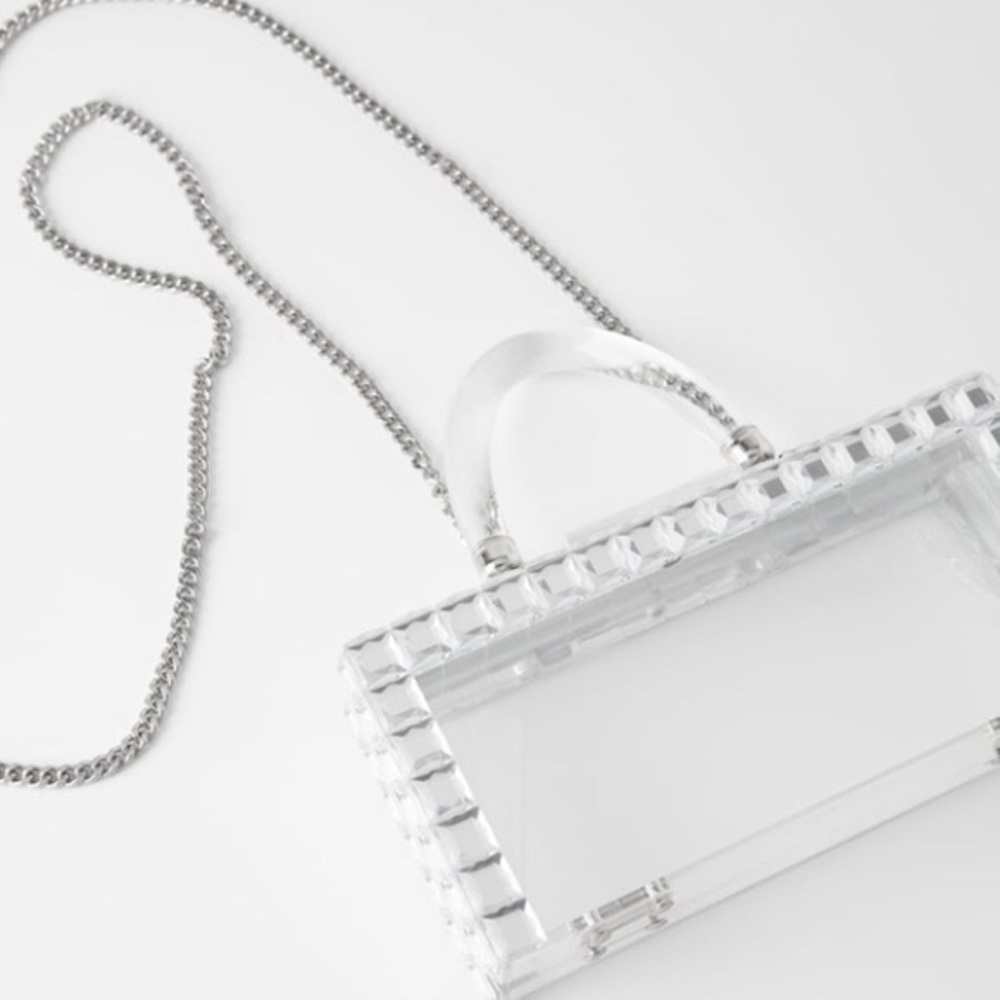 Zara clear box shoulder bag